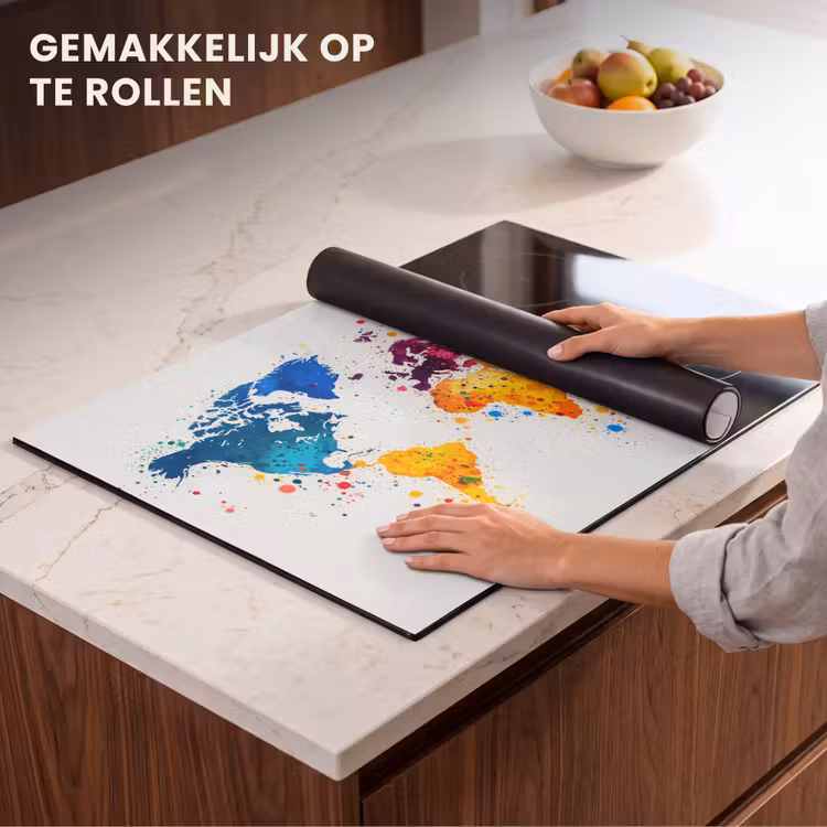 Inductie beschermer - Wereldkaart - Graffiti - Kleurrijk — 7