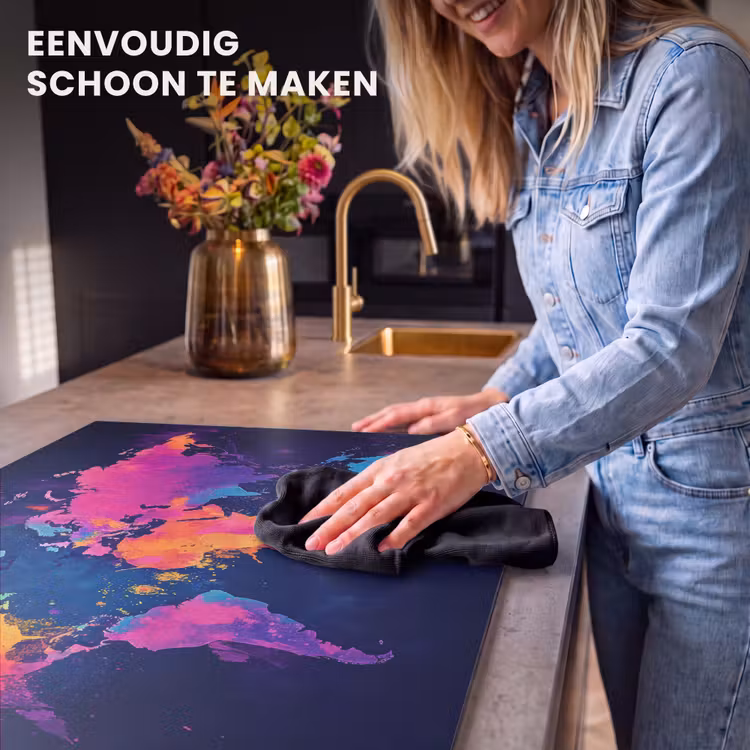 Inductie beschermer - Wereldkaart - Kleurrijk - Graffiti — 6
