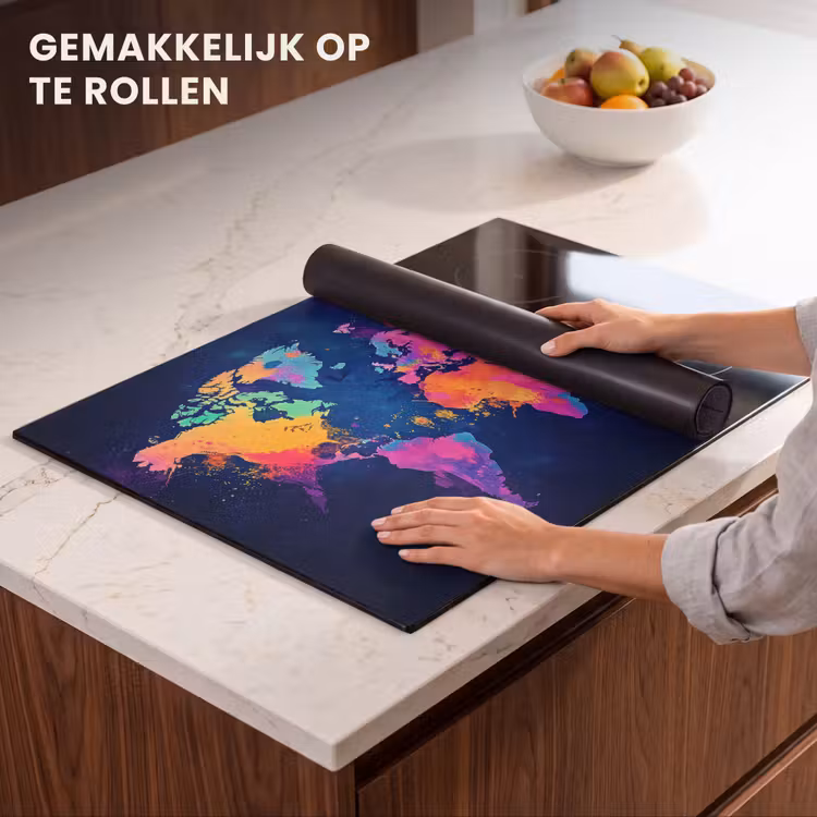 Inductie beschermer - Wereldkaart - Kleurrijk - Graffiti — 7