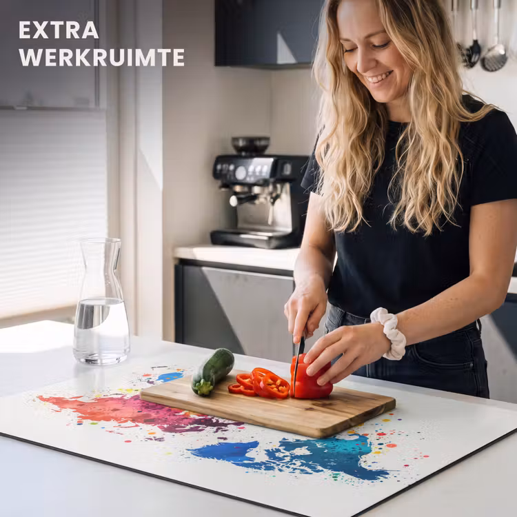 Inductie beschermer - Wereldkaart - Graffiti - Kleurrijk — 4