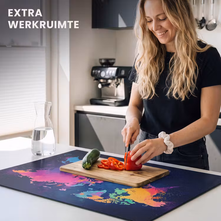 Inductie beschermer - Wereldkaart - Kleurrijk - Graffiti — 4