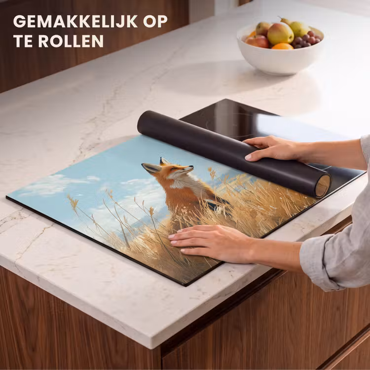 Inductie beschermer - Vos - Gras - Wolken - Oranje — 7
