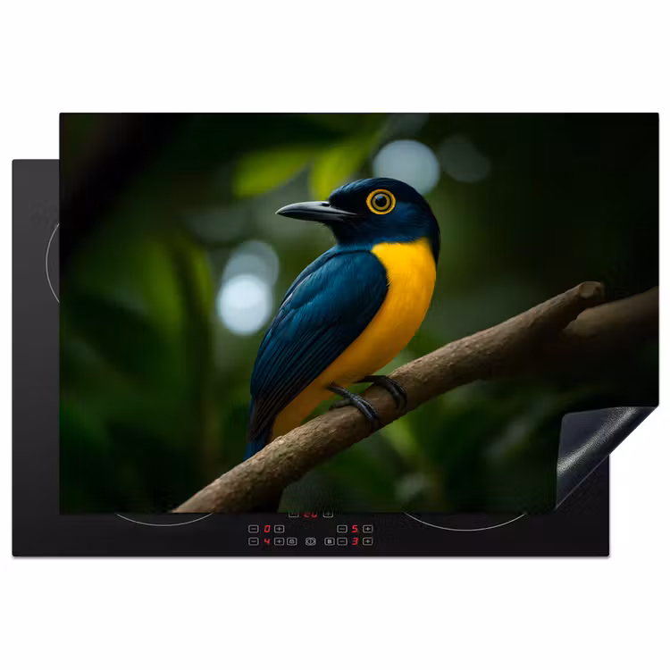Inductie beschermer - Vogel - Tak - Geel - Bladeren — 1