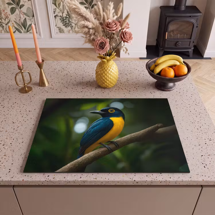 Inductie beschermer - Vogel - Tak - Geel - Bladeren — 2