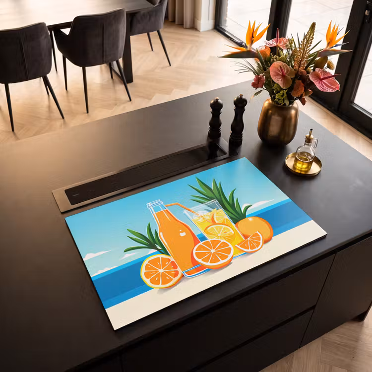 Inductie beschermer - Sinaasappels - Ijsblokjes - Zee - Illustratie — 5