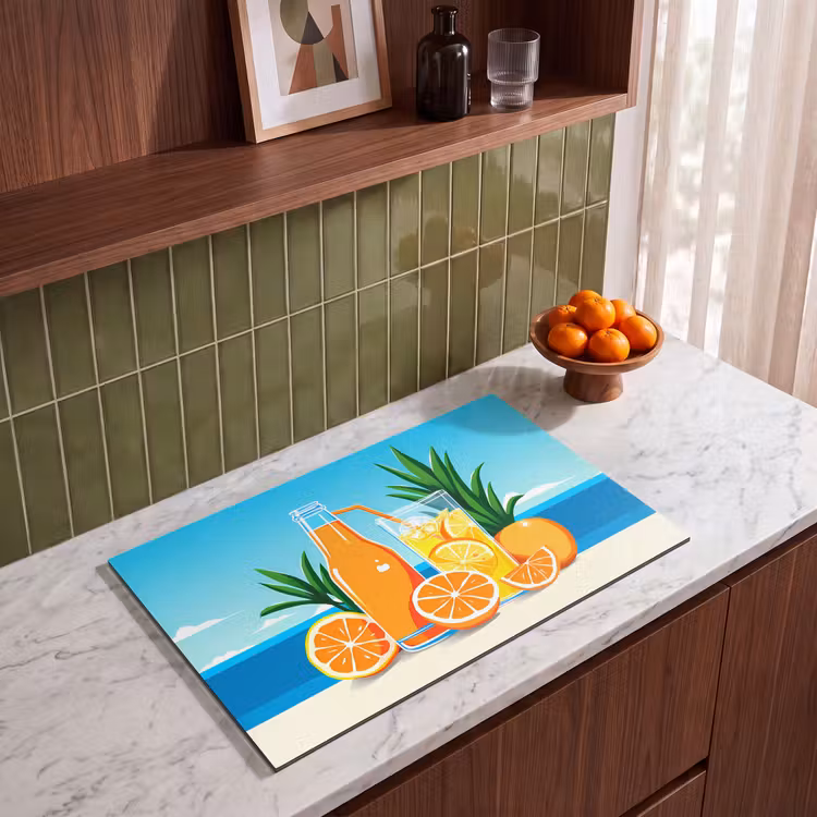 Inductie beschermer - Sinaasappels - Ijsblokjes - Zee - Illustratie — 8