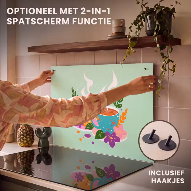Inductie beschermer - Thee - Illustratie - Kopjes - Bloemen — 10