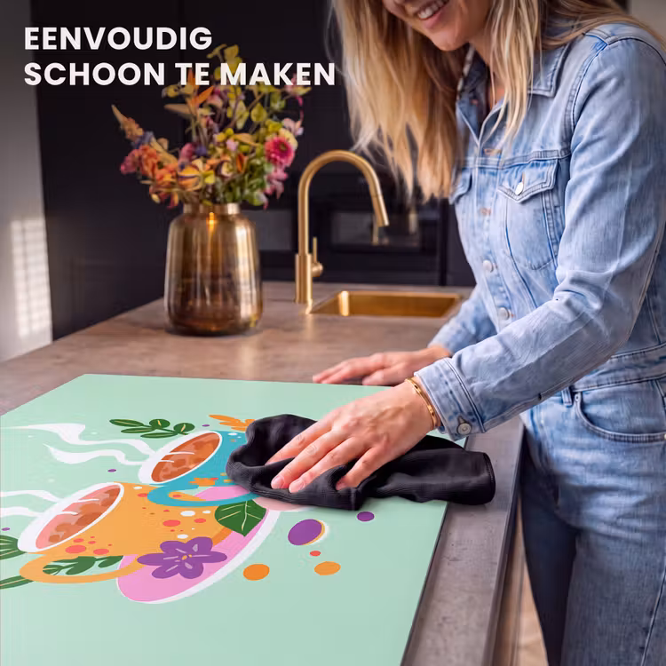 Inductie beschermer - Thee - Illustratie - Kopjes - Bloemen — 6