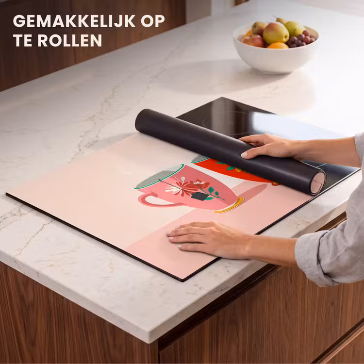 Inductie beschermer - Theekopjes - Bloemmotieven - Roze - Theezakjes — 7