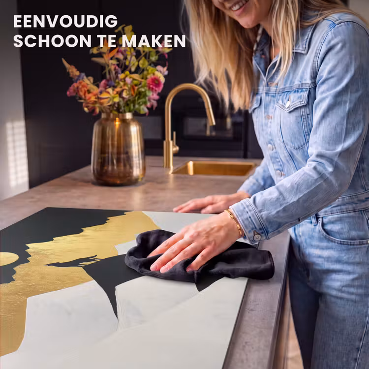 Inductie beschermer - Wolf - Bergen - Maan - Zwart — 6