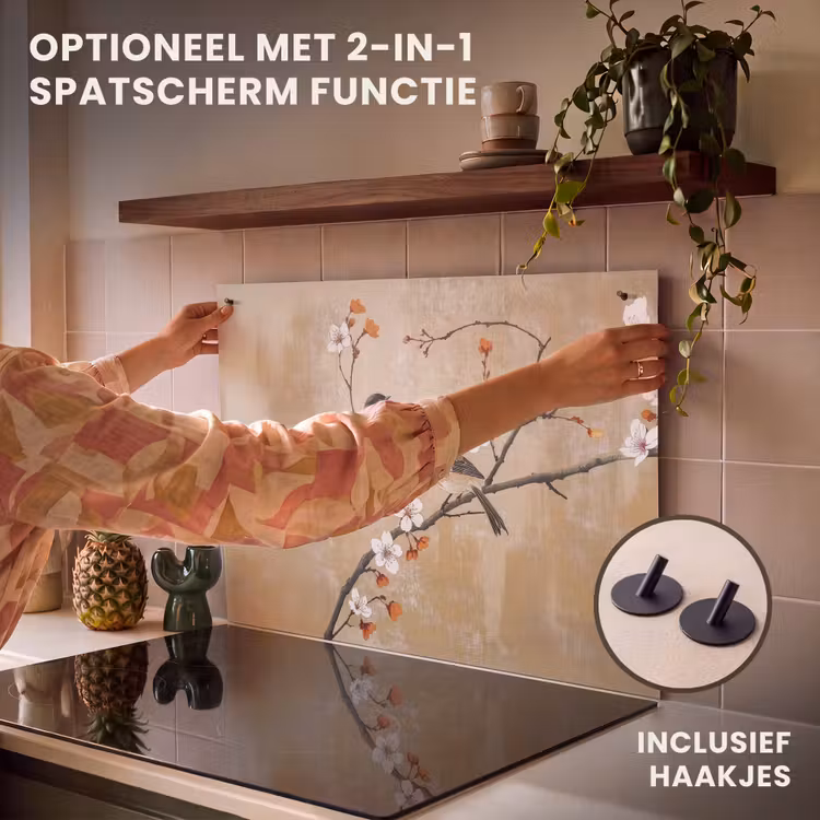 Inductie beschermer - Vogels - Bloesemtak - Bloemen - Oranje — 10