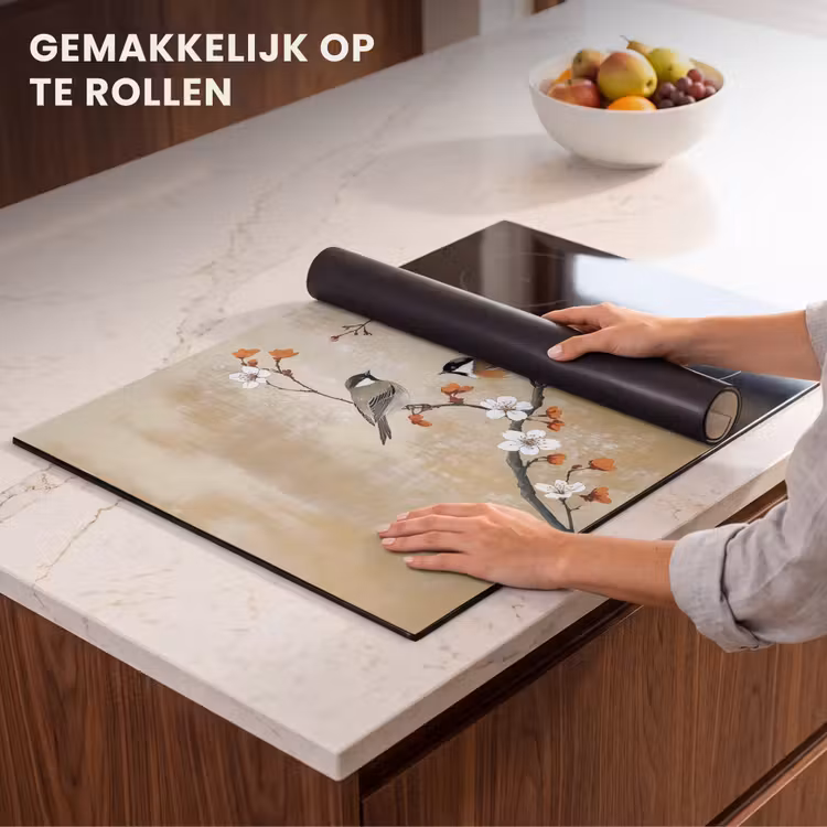 Inductie beschermer - Vogels - Bloesemtak - Bloemen - Oranje — 7