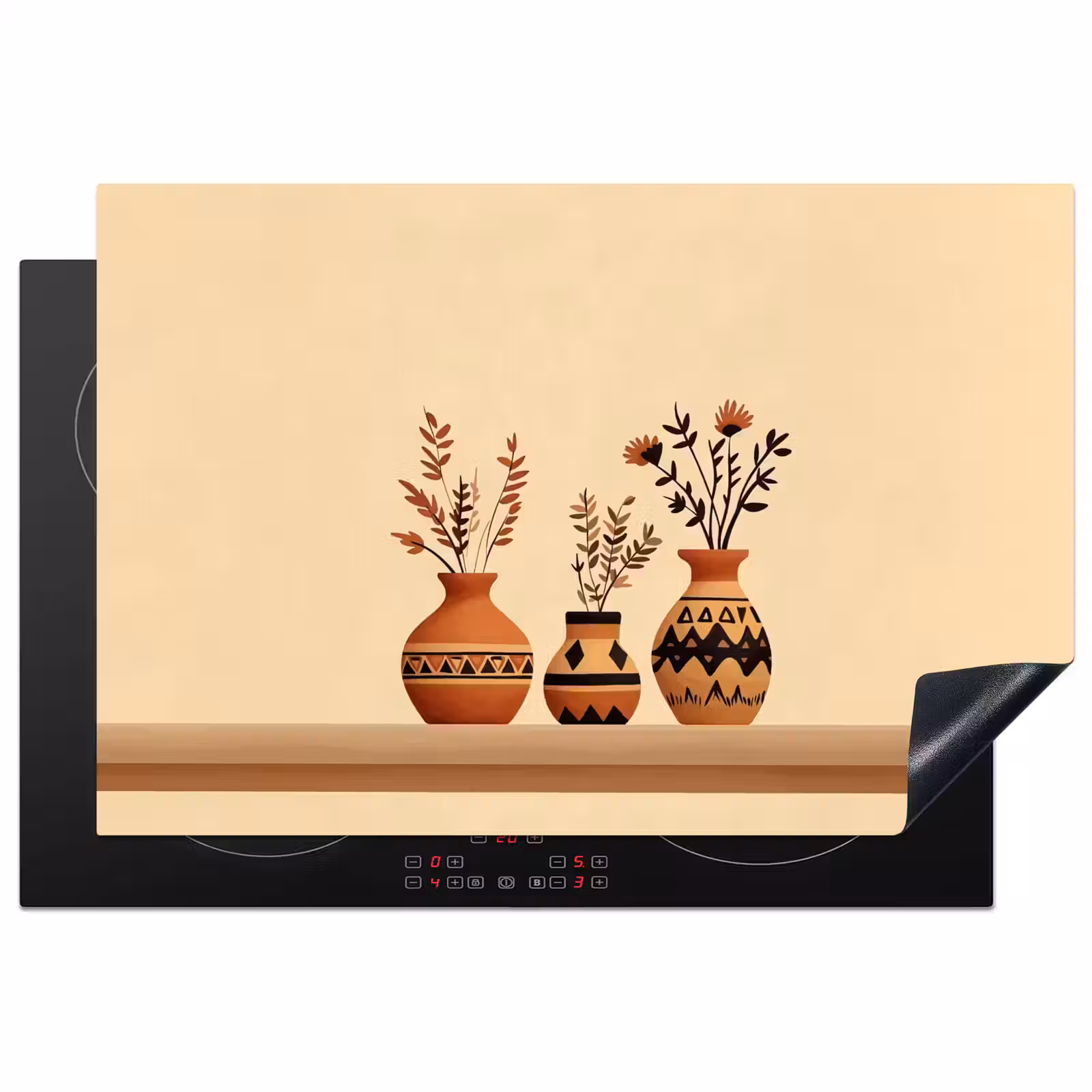 Inductie beschermer - Vazen - Bloemen - Bladeren - Minimalistisch — 1