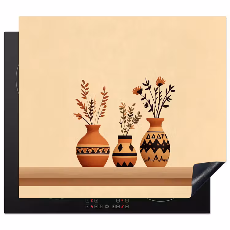 Inductie beschermer - Vazen - Bloemen - Bladeren - Minimalistisch — 1