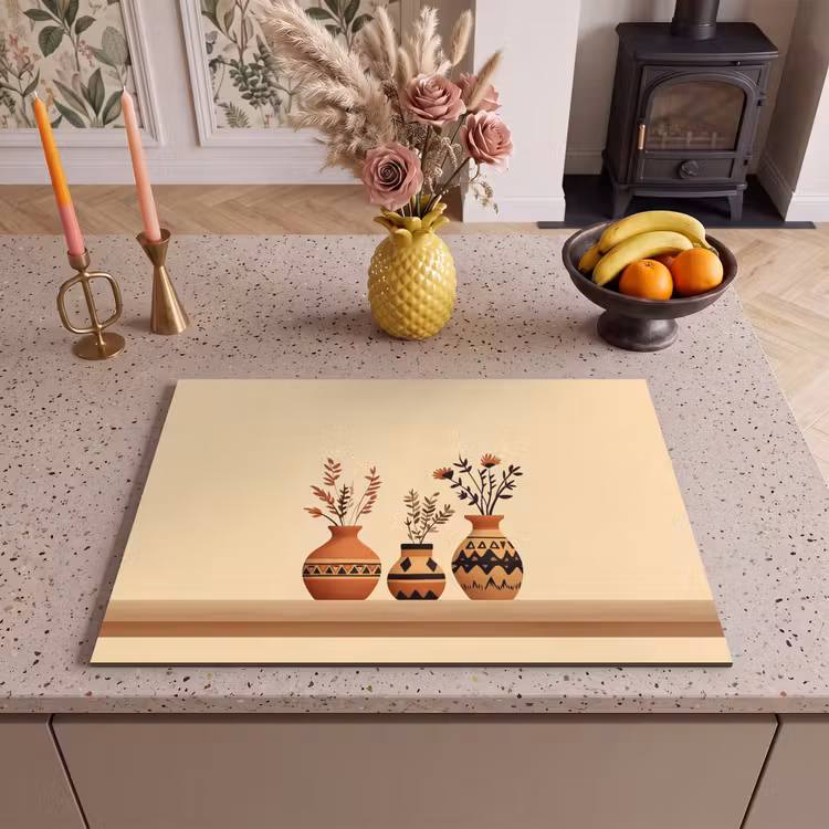 Inductie beschermer - Vazen - Bloemen - Bladeren - Minimalistisch — 2