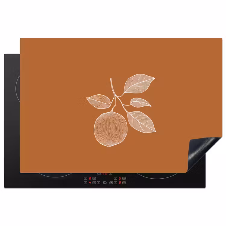 Inductie beschermer - Sinaasappel - Getekend - Bladeren - Bruin — 1