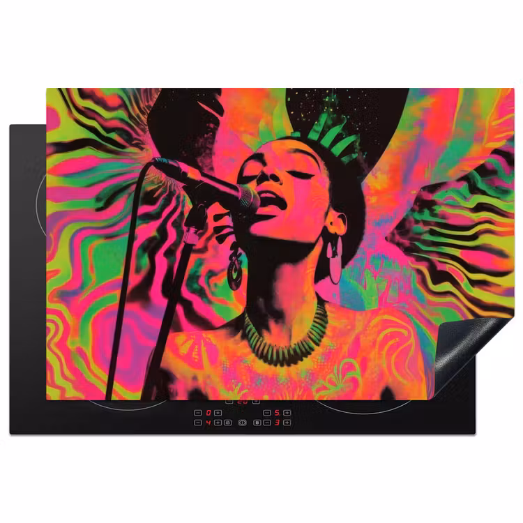 Inductie beschermer - Vrouw - Microfoon - Neon — 1