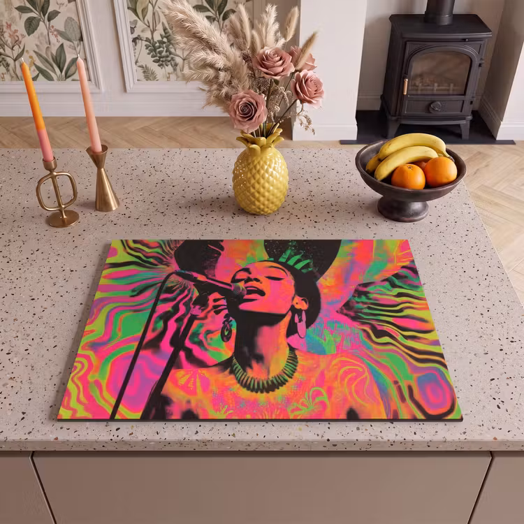 Inductie beschermer - Vrouw - Microfoon - Neon — 2