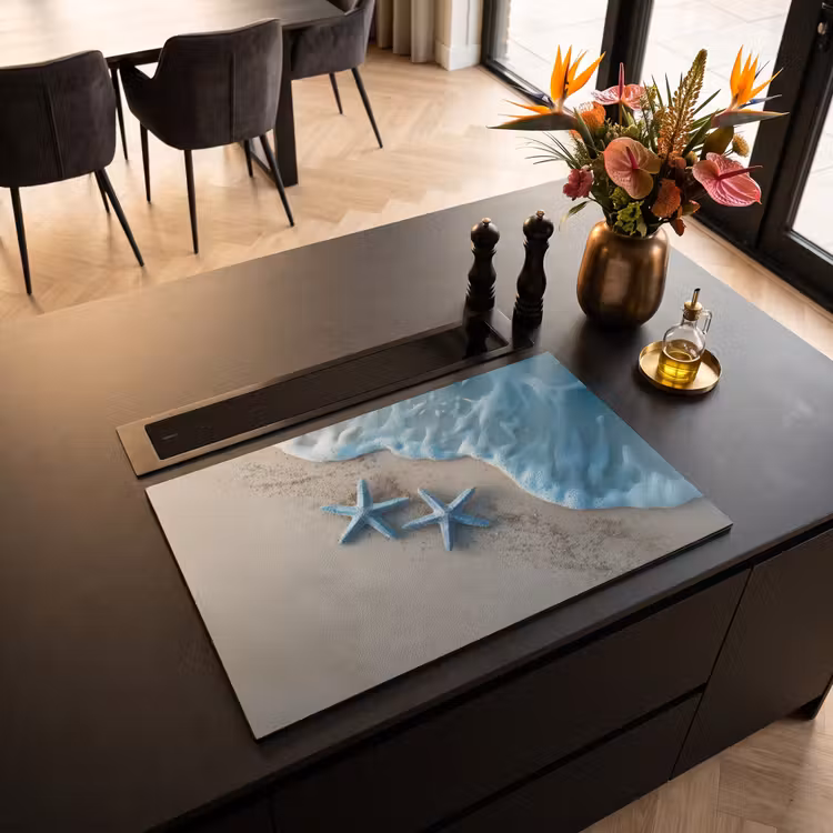 Inductie beschermer - Zeesterren - Zand - Zee - Blauw — 5