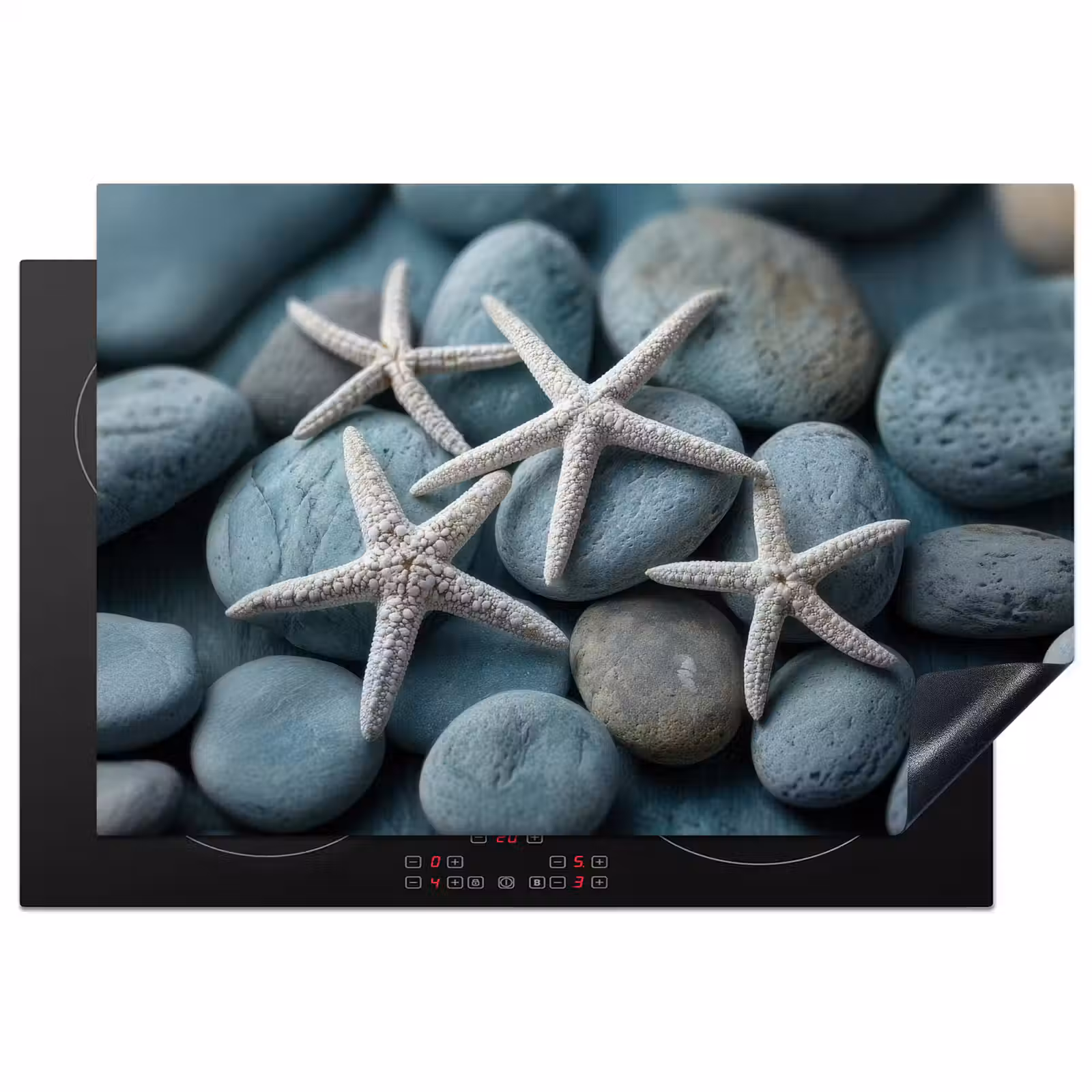 Inductie beschermer - Zeesterren - Stenen - Wit — 1