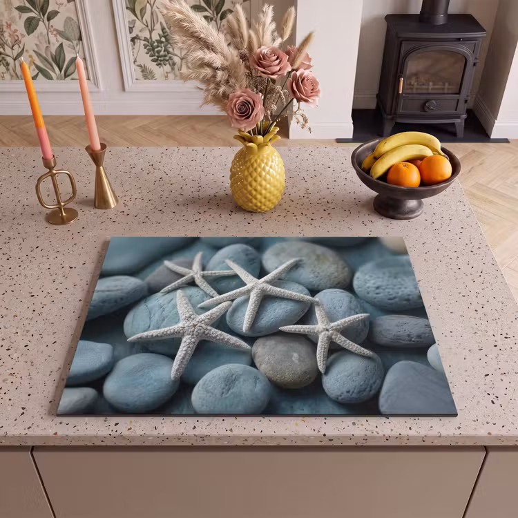 Inductie beschermer - Zeesterren - Stenen - Wit — 2