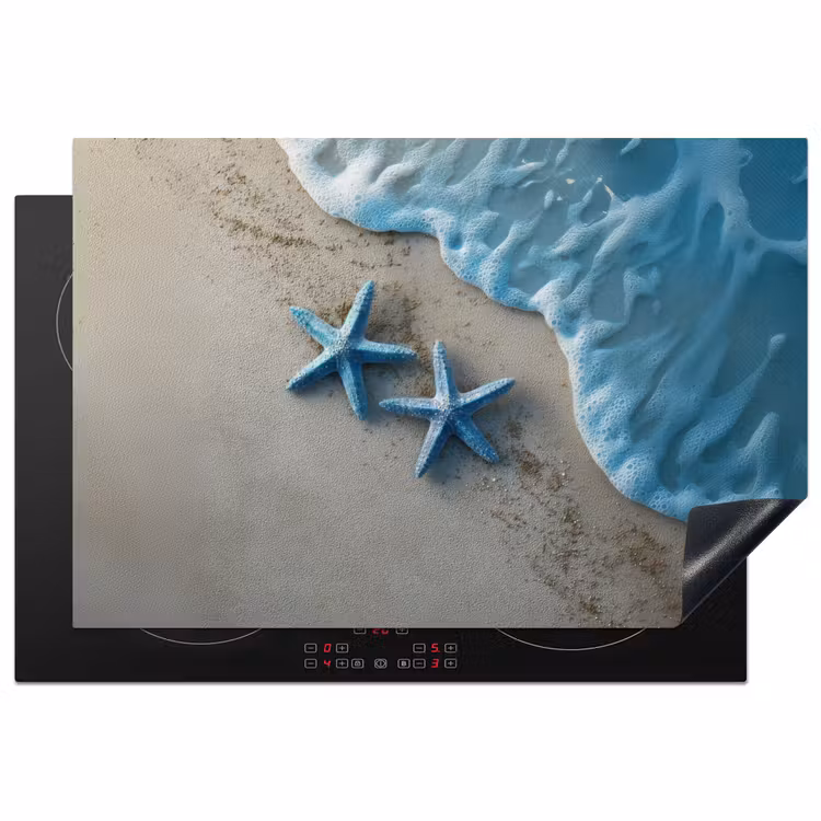 Inductie beschermer - Zeesterren - Zand - Zee - Blauw — 1