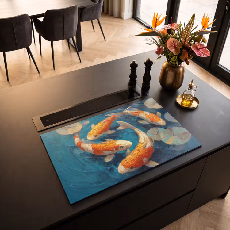 Inductie beschermer - Vissen - Waterlelies - Oranje - Water — 5