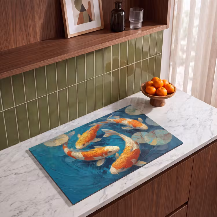 Inductie beschermer - Vissen - Waterlelies - Oranje - Water — 8