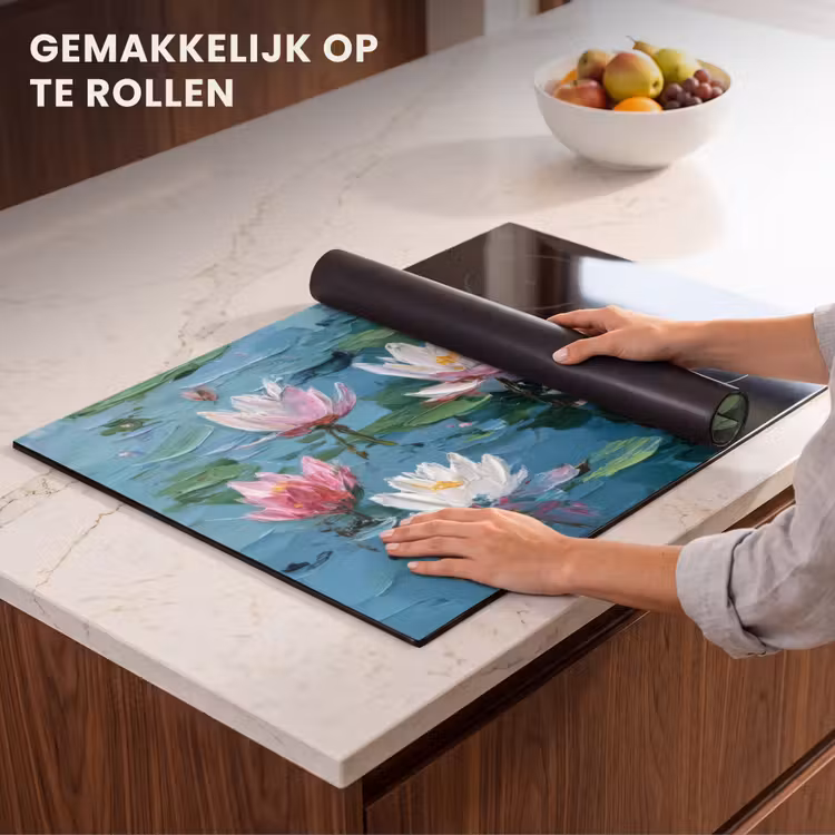 Inductie beschermer - Waterlelies - Bloemen - Roze - Water — 7