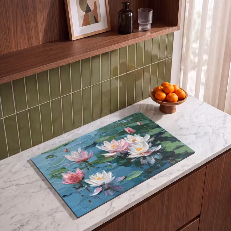 Inductie beschermer - Waterlelies - Bloemen - Roze - Water — 8