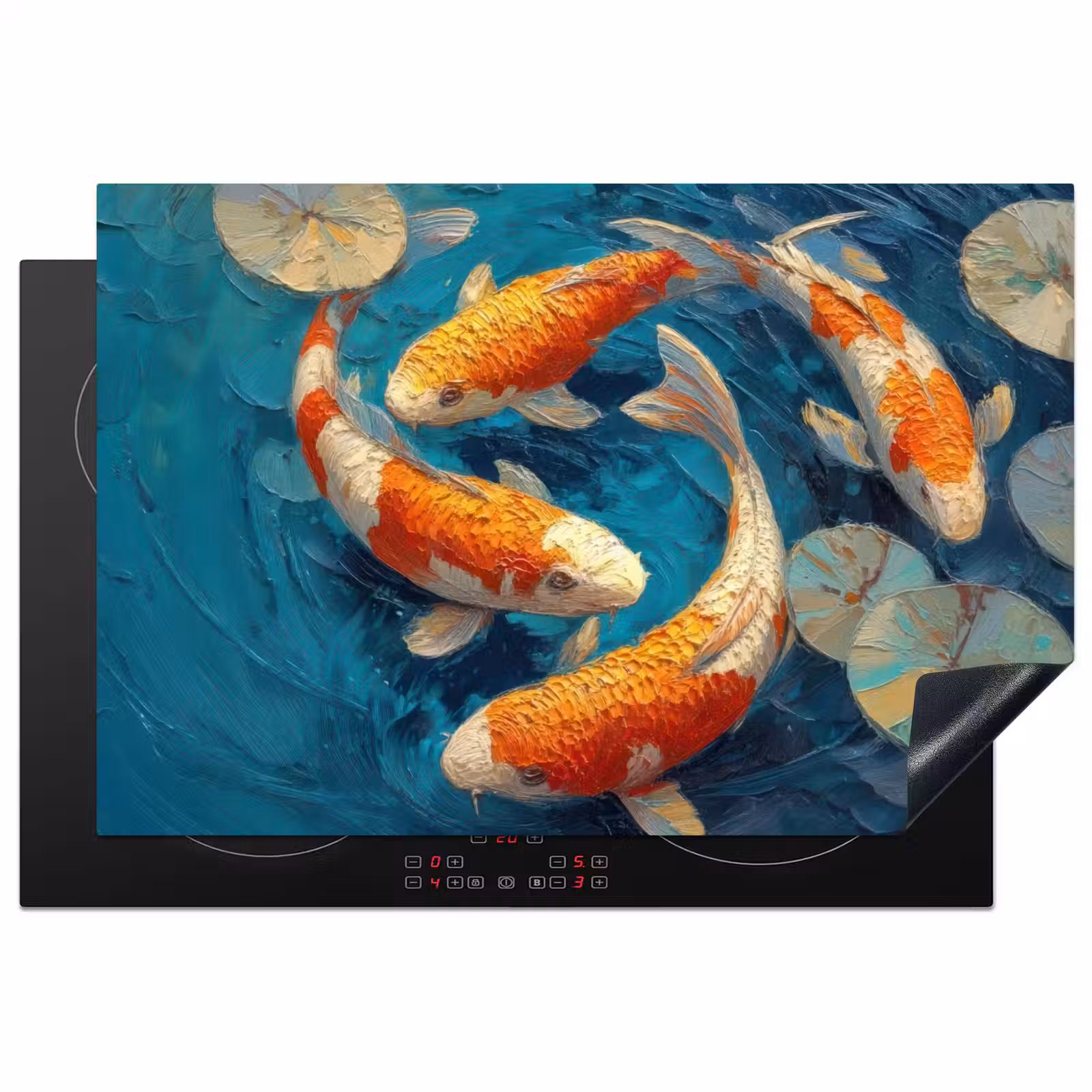 Inductie beschermer - Vissen - Waterlelies - Oranje - Water — 1