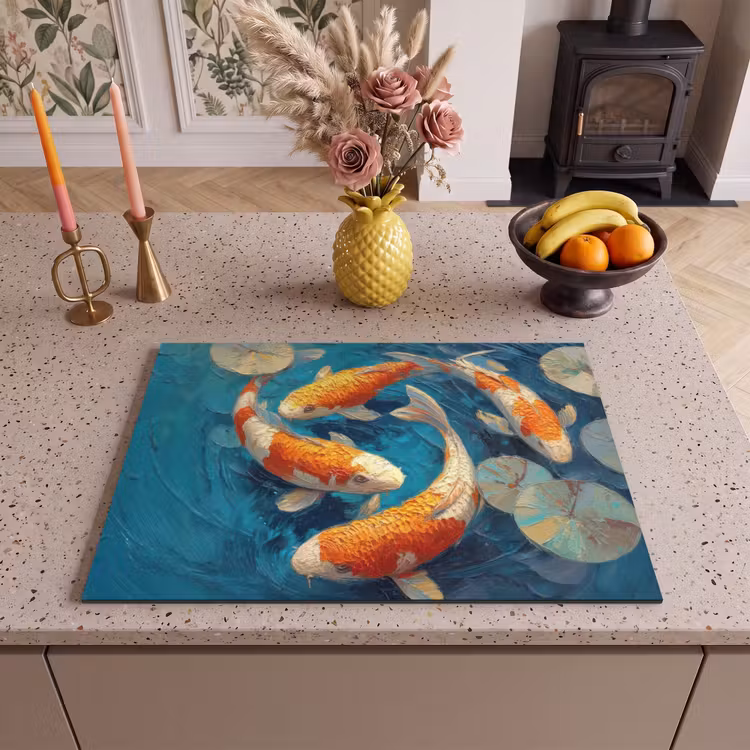 Inductie beschermer - Vissen - Waterlelies - Oranje - Water — 2