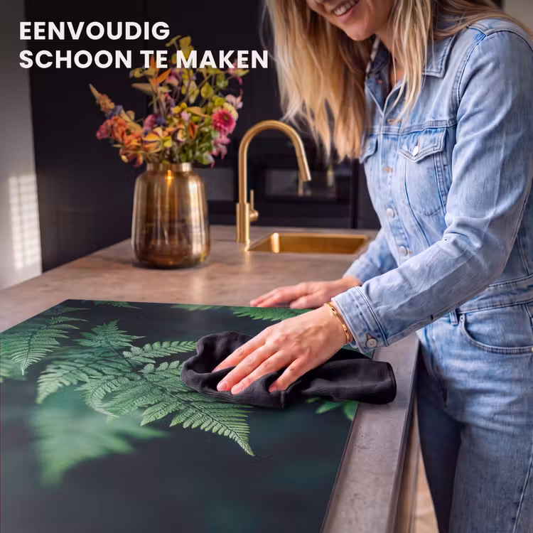 Inductie beschermer - Varenblad - Groen - Structuur - Wazig — 6