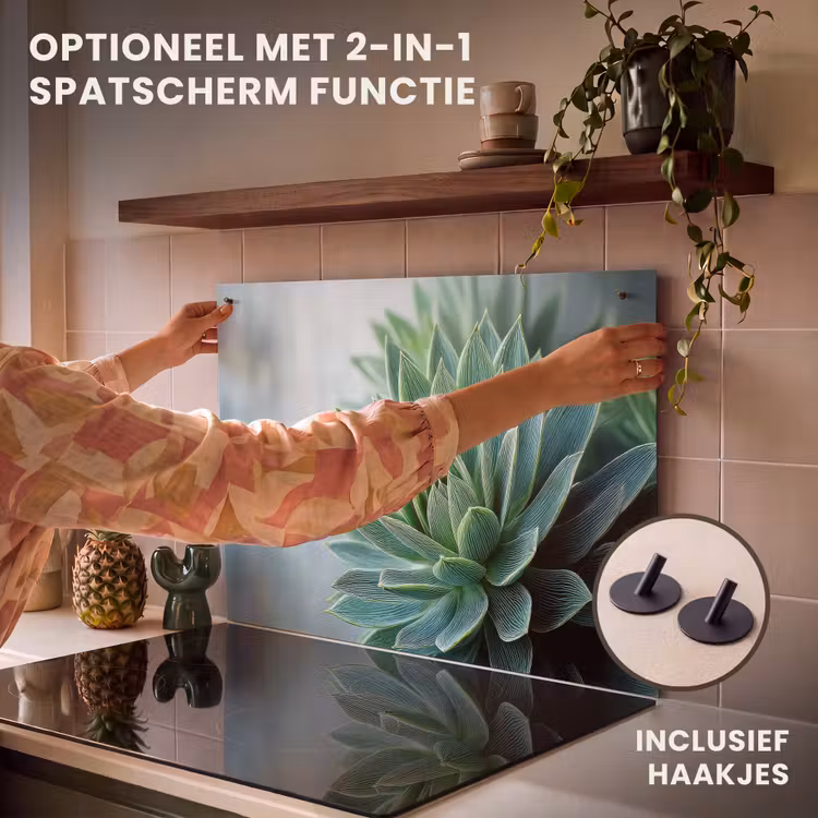 Inductie beschermer - Vetplant - Bladeren - Groen - Wazig — 10
