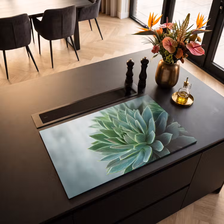 Inductie beschermer - Vetplant - Bladeren - Groen - Wazig — 5