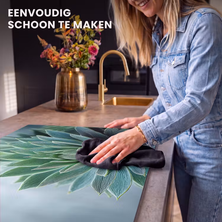 Inductie beschermer - Vetplant - Bladeren - Groen - Wazig — 6