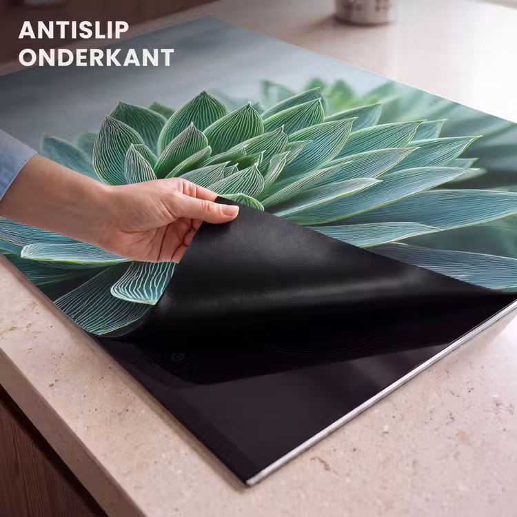 Inductie beschermer - Vetplant - Bladeren - Groen - Wazig — 9