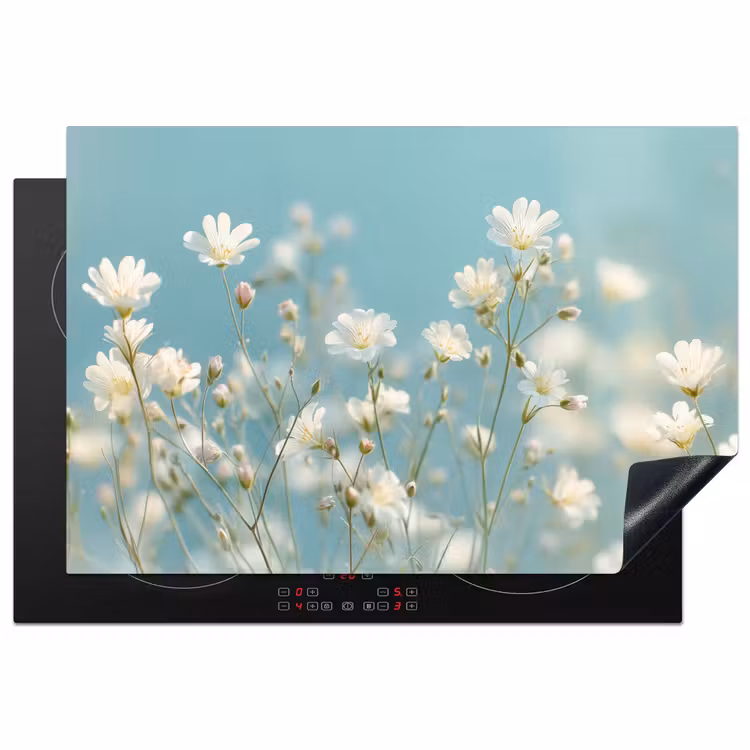 Inductie beschermer - Stengels - Bloemen - Lucht - Wit — 1