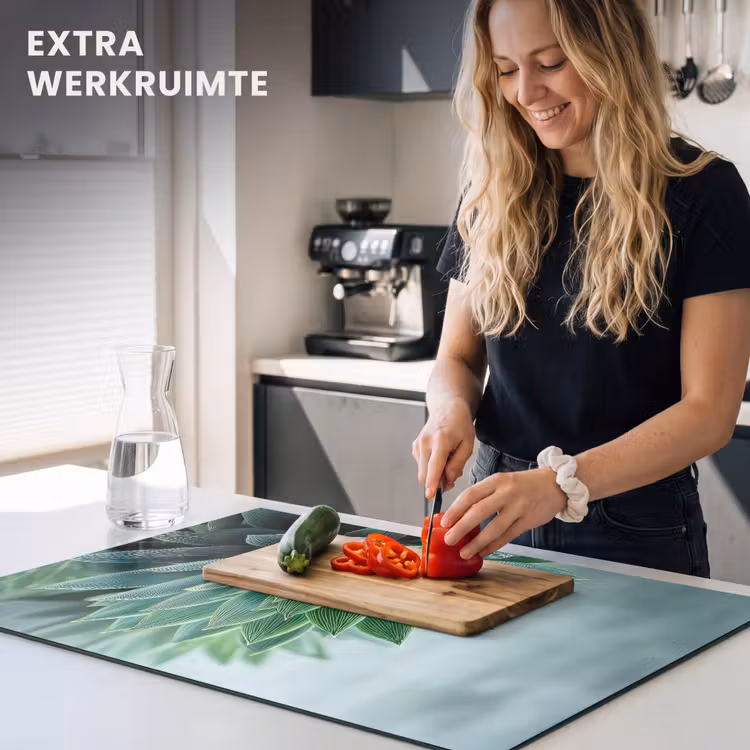 Inductie beschermer - Vetplant - Bladeren - Groen - Wazig — 4