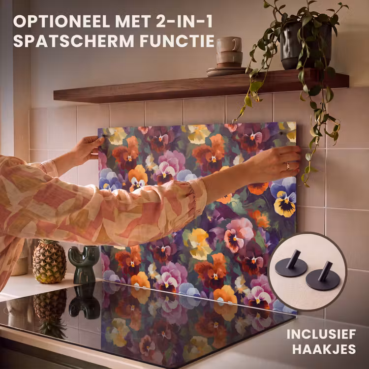Inductie beschermer - Viooltjes - Kleuren - Bloemblaadjes — 10