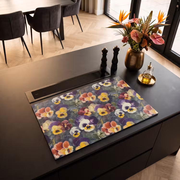 Inductie beschermer - Viooltjes - Paars - Geel - Groen — 5