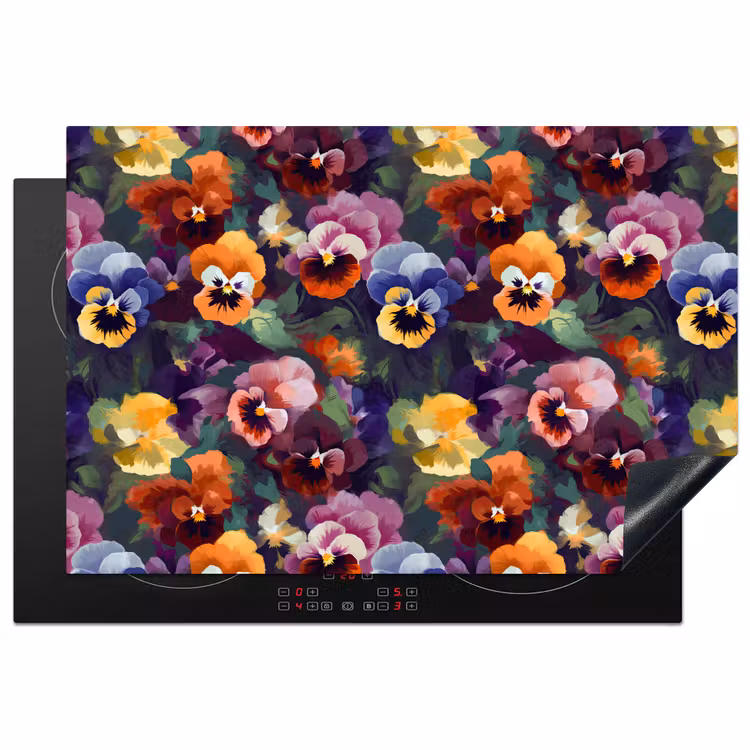Inductie beschermer - Viooltjes - Kleuren - Bloemblaadjes — 1