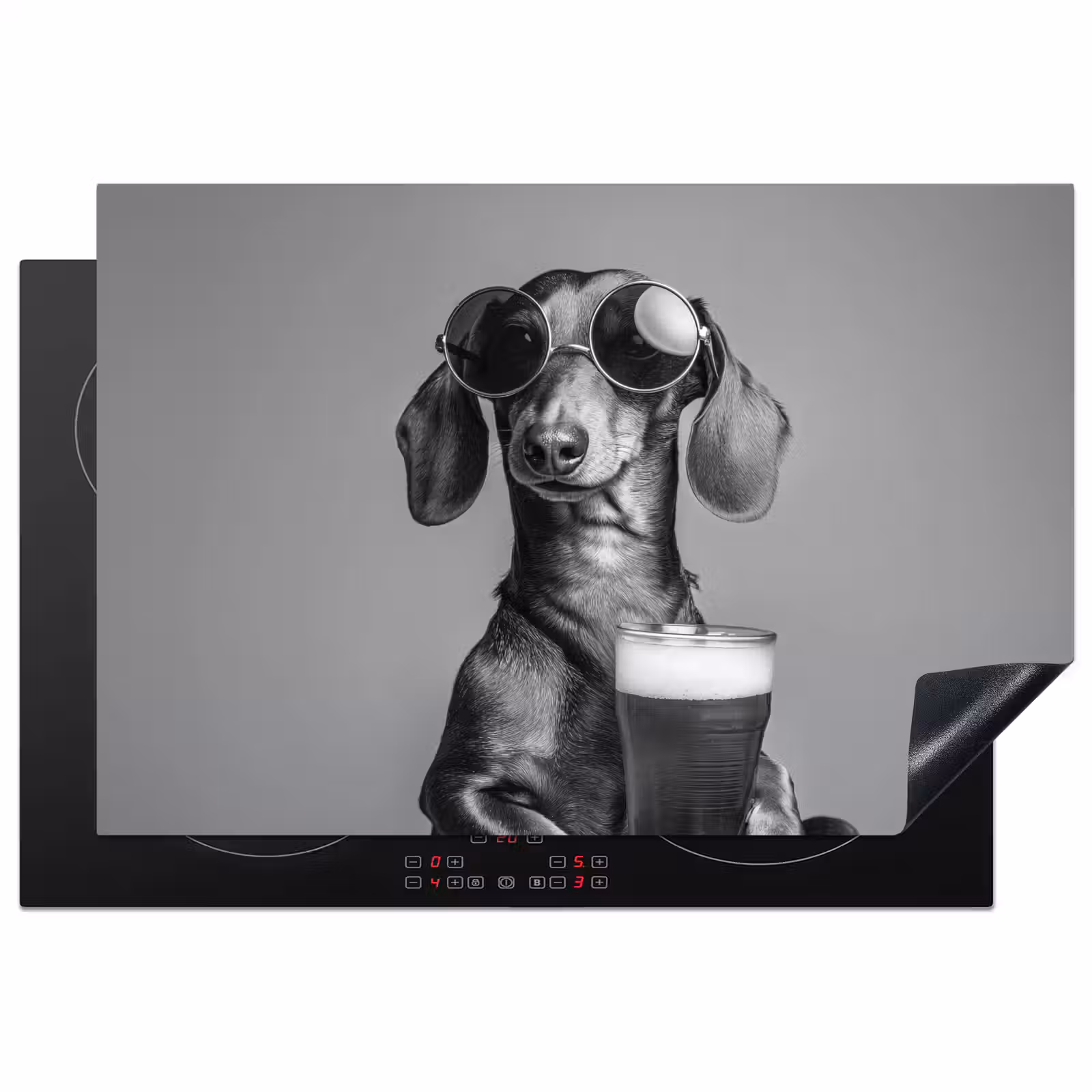 Inductie beschermer - Teckel - Bier - Glas - Bril — 1