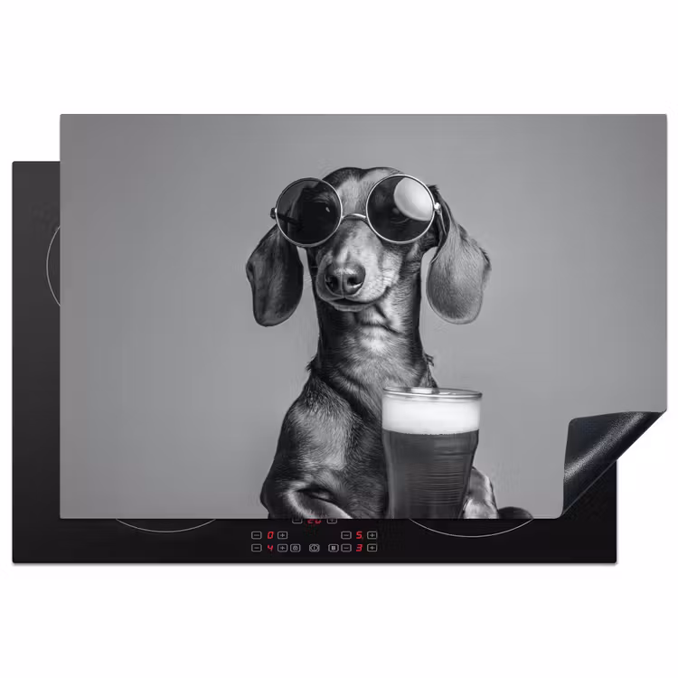 Inductie beschermer - Teckel - Bier - Glas - Bril — 1