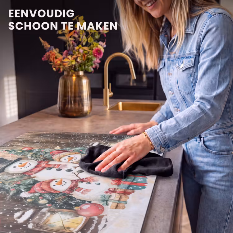 Inductie beschermer - Sneeuwpop - Familie - Kleurrijk — 6