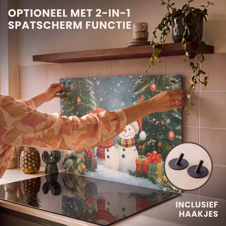 Inductie beschermer - Sneeuwpop - Kerstsneeuw - Groen - Rood — 10
