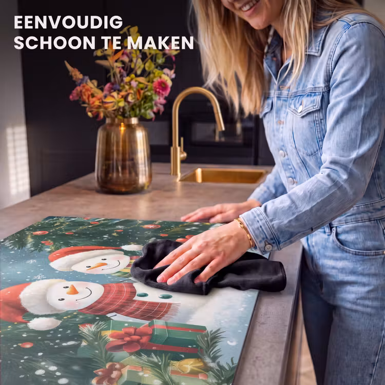 Inductie beschermer - Sneeuwpop - Kerstsneeuw - Groen - Rood — 6