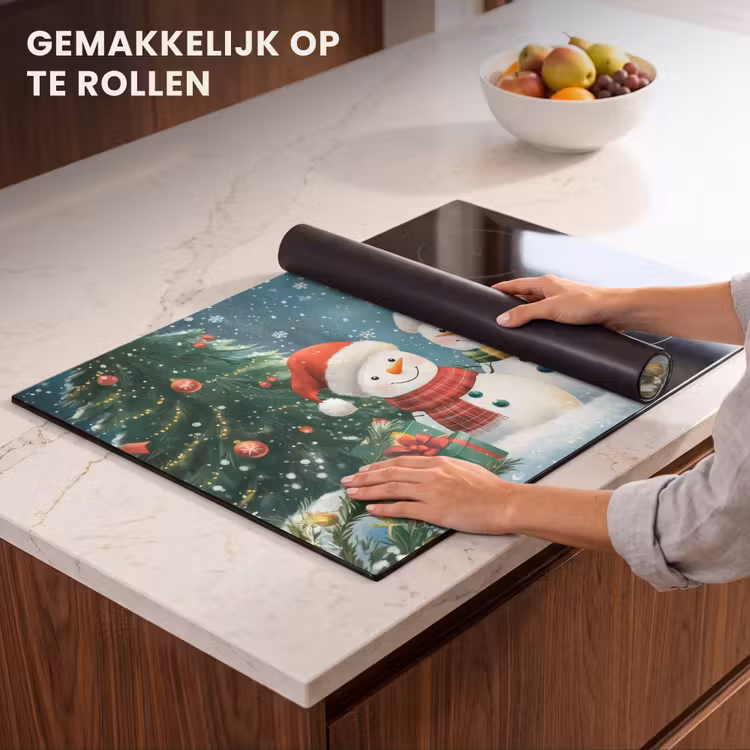 Inductie beschermer - Sneeuwpop - Kerstsneeuw - Groen - Rood — 7