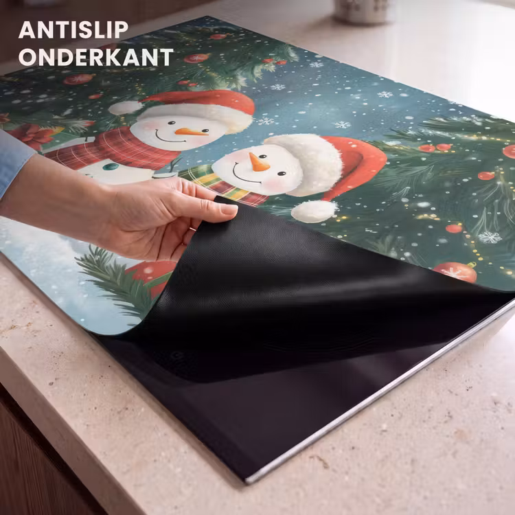 Inductie beschermer - Sneeuwpop - Kerstsneeuw - Groen - Rood — 9