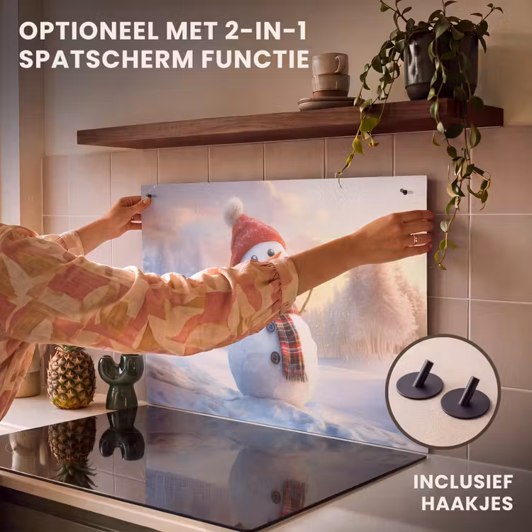 Inductie beschermer - Sneeuwpop - Zonsondergang - Wit — 10
